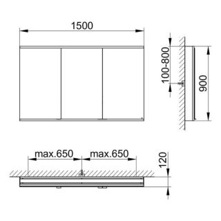 Зеркальный шкаф Keuco Royal Modular 800311151000300 150 см